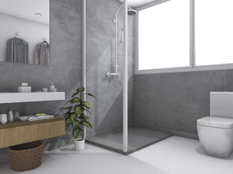 La douche italienne en béton ciré : un choix tendance et durable pour votre salle de bains