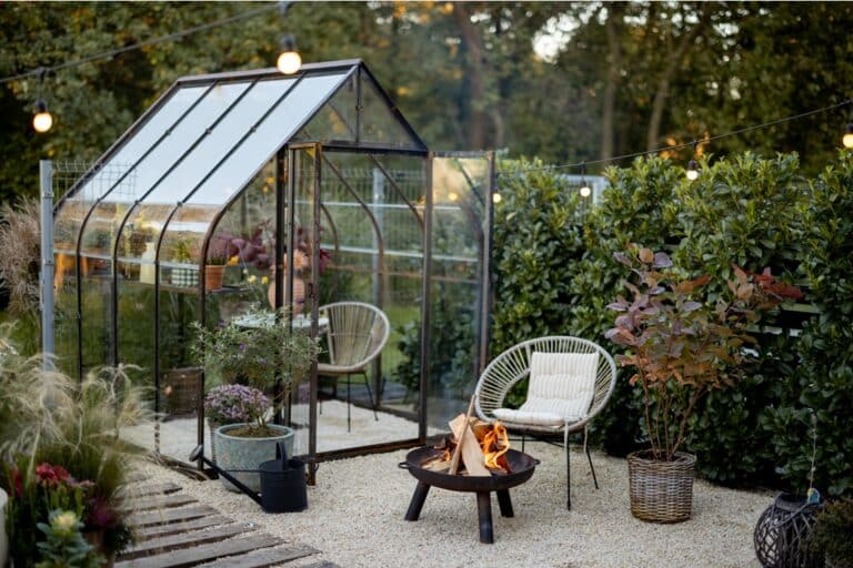 beautiful garden with fireplace and glasshouse 2022 11 02 00 25 34 utc