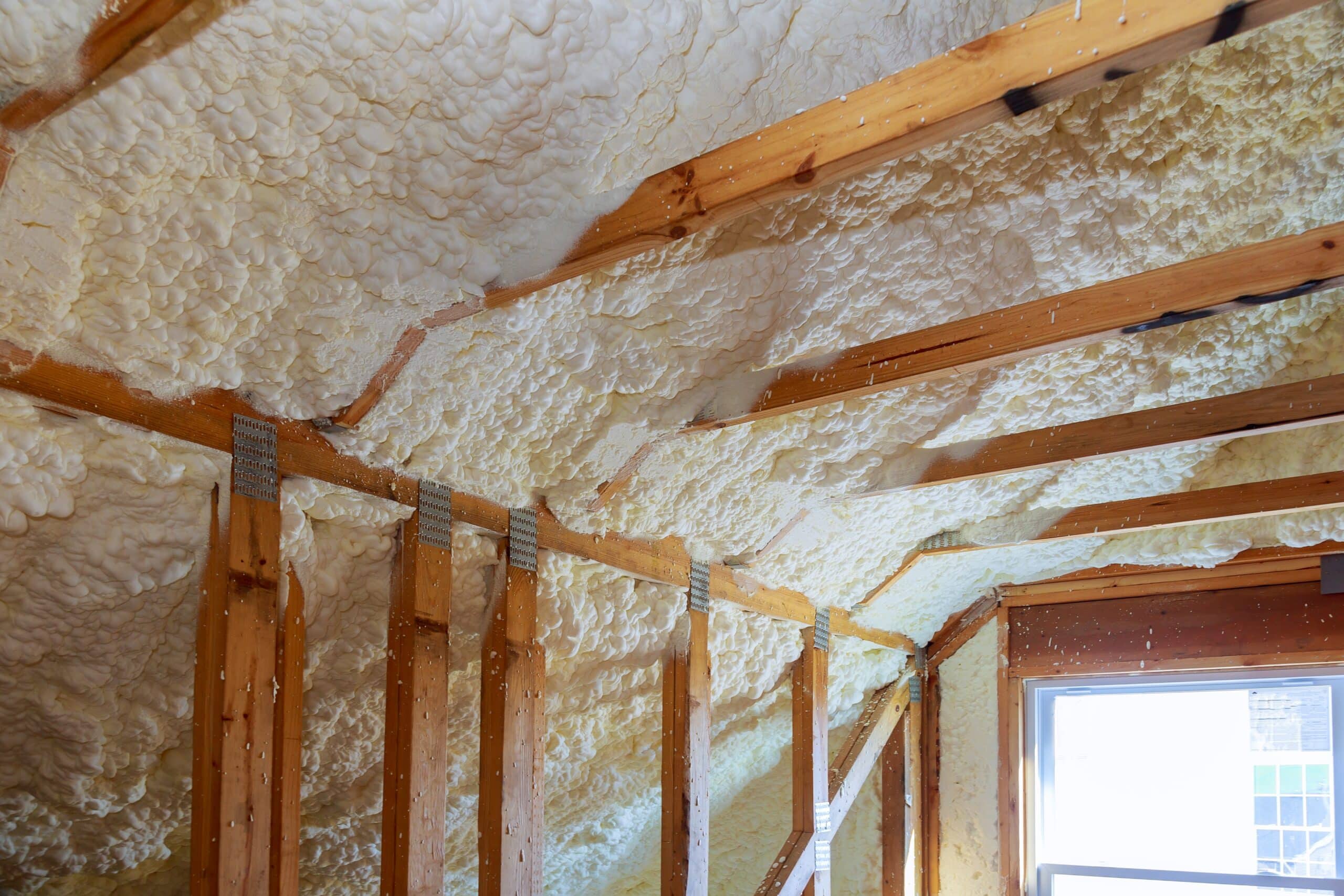 termal insulation installing at the attic insulation the house