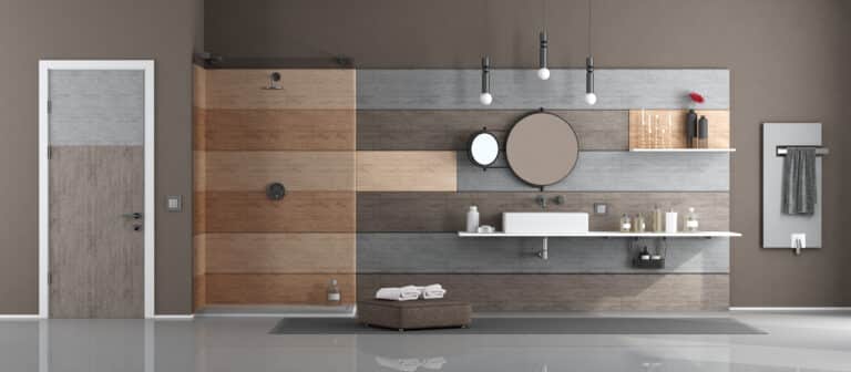 modern bathroom with washbasin and shower
