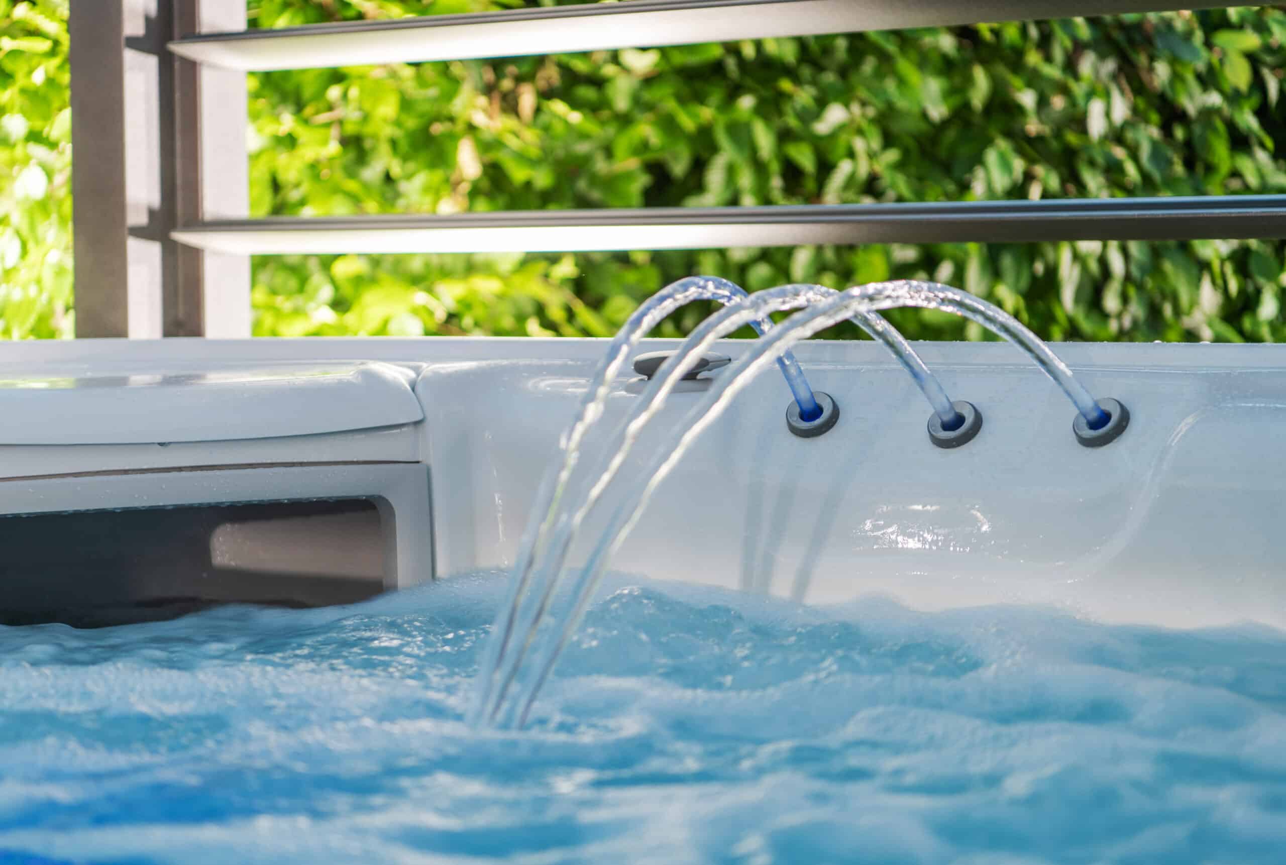 hot tub jacuzzi fountain and skimmer close up