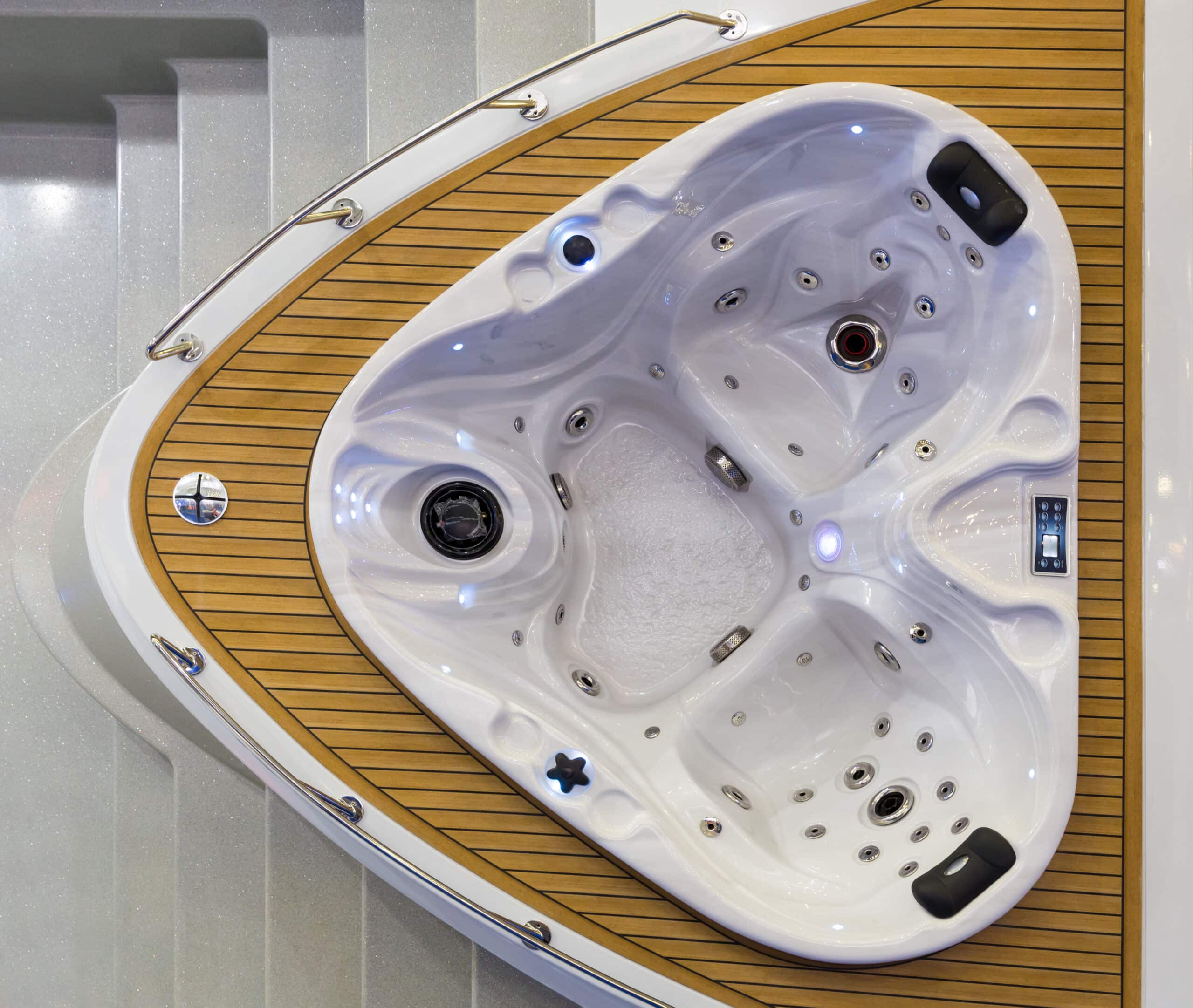 jacuzzi top view, hot tub, luxury bath