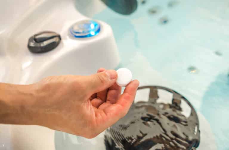 using chlorine tabs in a hot tub spa