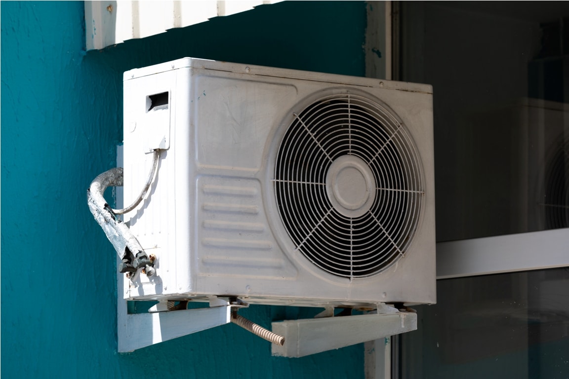 outdoor air conditioning unit outside the building.