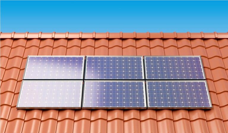 solar panels on the roof