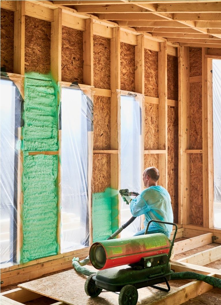 worker spraying polyurethane foam for insulating w 2022 08 23 20 06 25 utc