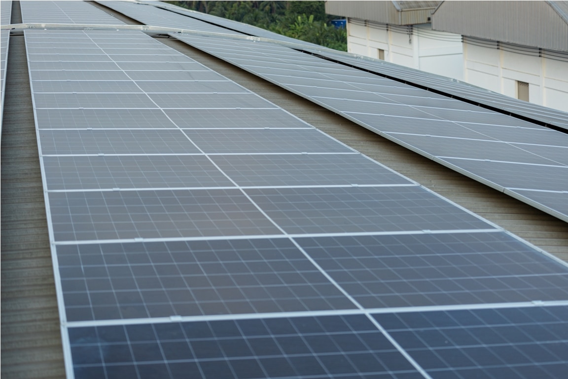 solar panels, survey the job site, install solar panels on the factory roof.