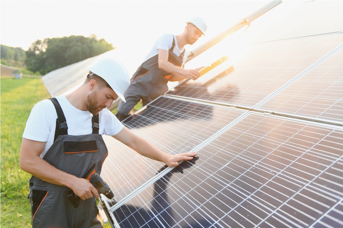 worker team with solar panel worker team has succ 2023 11 28 02 30 20 utc