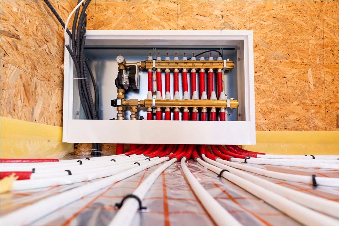 distributor of central underfloor heating system