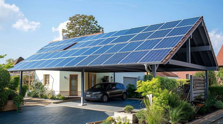 Optimisez votre espace extérieur avec un carport solaire double usage