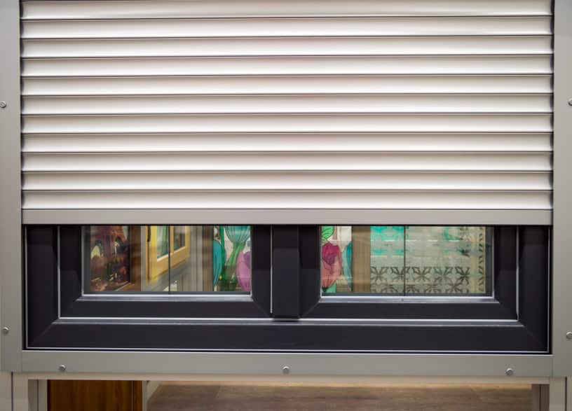 roller shutters installed on a plastic window